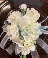Rosey Hydrangea with a touch of Blue corsage