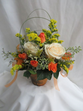 Rosey Posey Clay Pot Fresh Arrangement