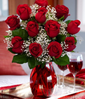 Rosey Red Vase