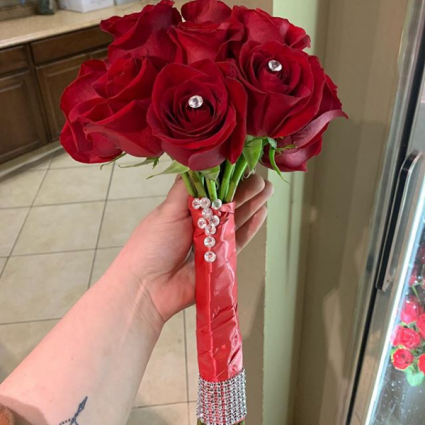 Rosey red wedding bouquet