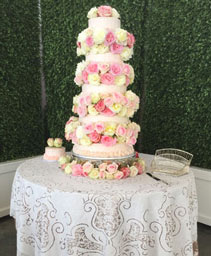 Rosey Waterfall Wedding Cake Flowers