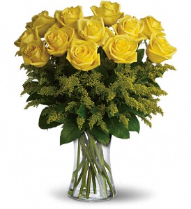 Rosy Glow Dozen Roses Vase