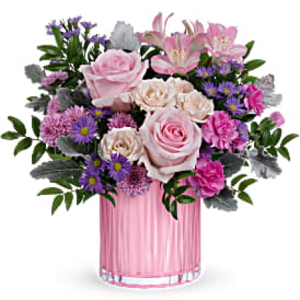 ROSY PINK MOTHERS DAY FLOWER ARRANGEMENT