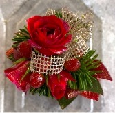 Rosy Red Glitter Corsage