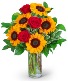 Rosy Sunflowers Flower Arrangement