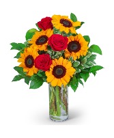 Rosy Sunflowers Flower Arrangement