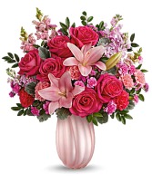 Rosy Swirls Bouquet Vase Arrangement