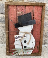 Rough cut 3D Snowman Wooden Decor