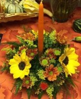 Round one candle Thanksgiving Centerpiece