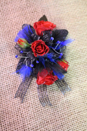 royal blue corsage