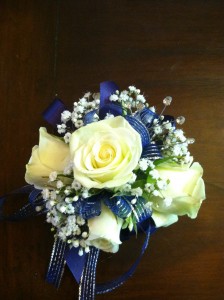 royal blue corsage