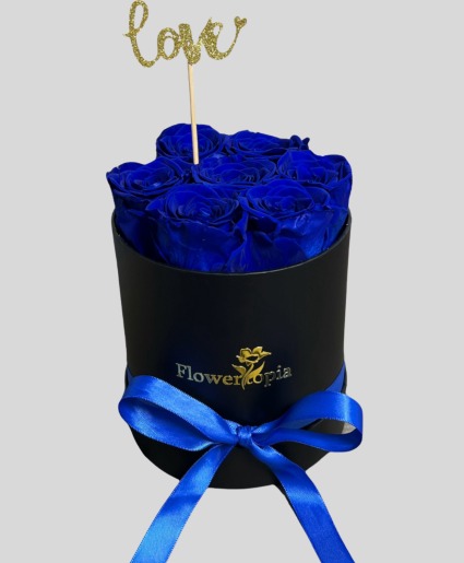  7  Preserved  blue Roses Blue Long Lasting roses 1 to 2 years