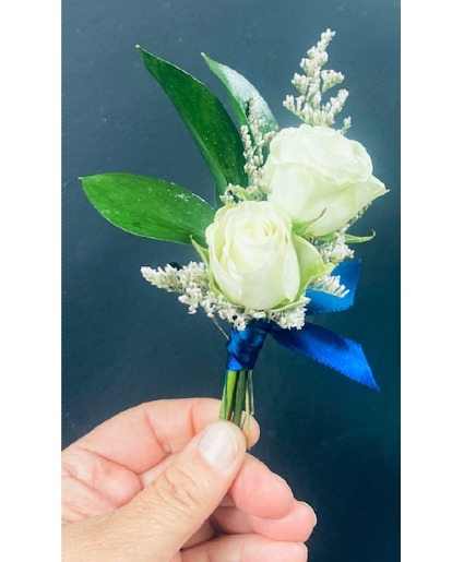 Royal Blue Ribbon Boutonniere