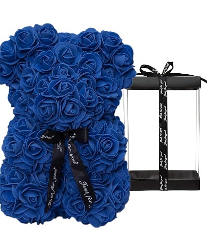 Royal Blue Rose Bear 