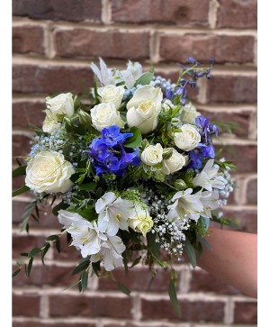 ROYAL BLUE WITH WHITE PROM PROM