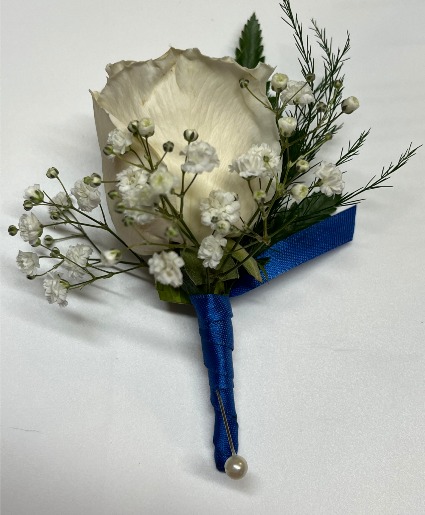 Royal Blue Wrapped Boutonniere