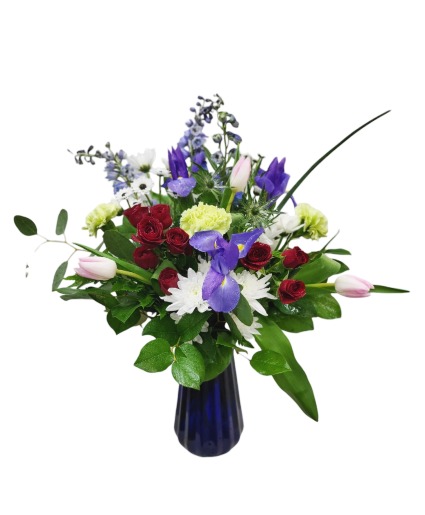 Royal Bouquet Royal Blue Vase Arrangement