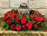 Royal in Red Urn Sympathy Wreath
