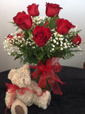 Royal Love Roses with darling Bear