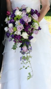 Royal Purple Cascade Wedding in Hutchinson, MN | CROW RIVER FLORAL & GIFTS