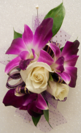Royal Purple Elegance Wristlet-Corsage