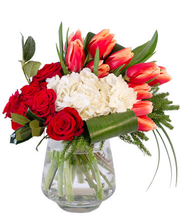 Royal Red & White Floral Arrangement in Hamilton, TX | Hamilton Floral And Gifts