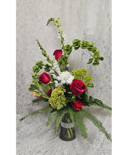 Rubies and Diamonds fresh arrangement