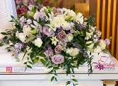 Ruby in lavender and white Casket Spray