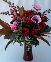 Ruby Radiance Vase Arrangement