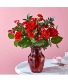 Ruby Red Love by Art and Flowers vase
