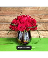 Ruby Red Posey of Roses Fresh Floral Arrangement 