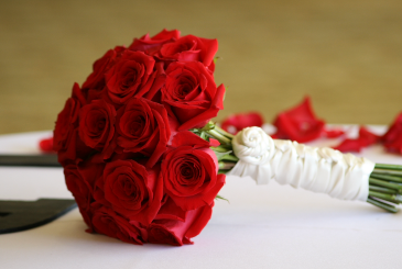 Ruby Red Rose Bridal bouquet in Riverside, CA | Willow Branch Florist of Riverside
