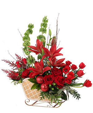 Ruby Red Sleigh Floral Design