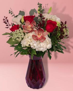 Ruby Red Valentine Vase Arrangement
