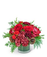 Ruby Red Velvet Flower Arrangement