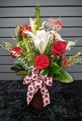 Ruby Romance vase arrangement