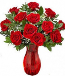 Dozen Ruby Roses 