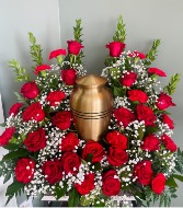 Ruby Tone Urn Wreath 