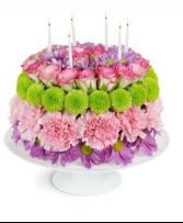 Ruffled Roses Floral Cake  