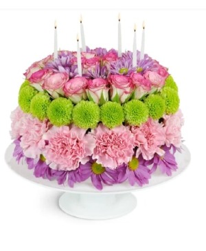 Ruffled Roses Floral Cake  