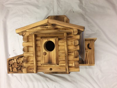 Rustic Birdhouse with Outhouse Wood Craft