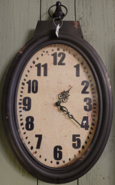 Rustic Black Hanging Clock 