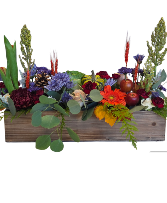 Rustic Blues Wooden Box arrangement 