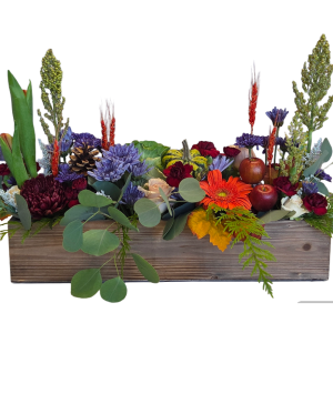 Rustic Blues Wooden Box arrangement 