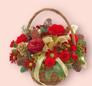 Rustic christmas  Basket Arrangement