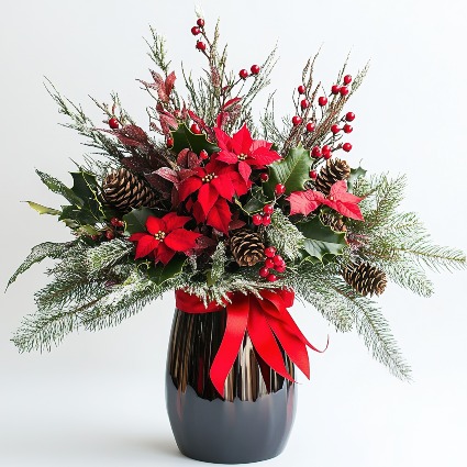 Rustic Christmas Vase Vase Arrangement