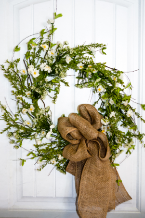 Rustic Daisies Silk Wreath