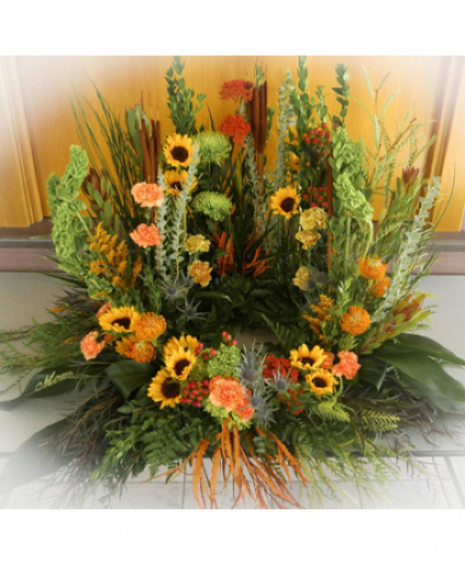 Rustic Garden urn arrangement