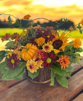Rustic Harvest Basket Basket arrangement
