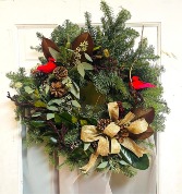 Rustic Holiday Fresh Wreath 
